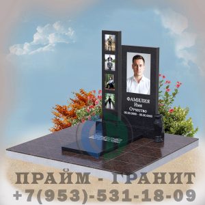 Памятник с цветым портретом гранит